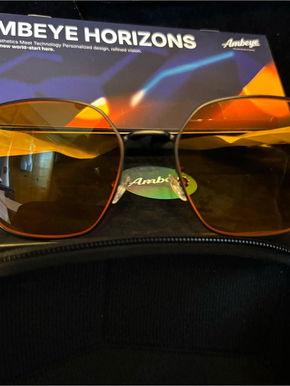 Ambeye Amber-Tinted Square Sunglasses